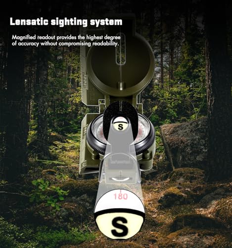 Eyeskey Multifunctional Military Sighting Navigation Compass with Inclinometer | Impact Resistant & Waterproof Compass for Hiking, Camping4