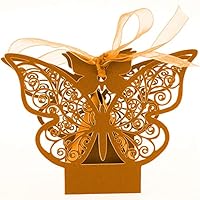 50 stuks lasergesneden dozen hol uit vlinder gunst geschenkdoos met linten doop decoraties doop gunst dozen chocalate traktatie doos papier gunst partij dozen traktatie dozen voor baby shower bruiloft