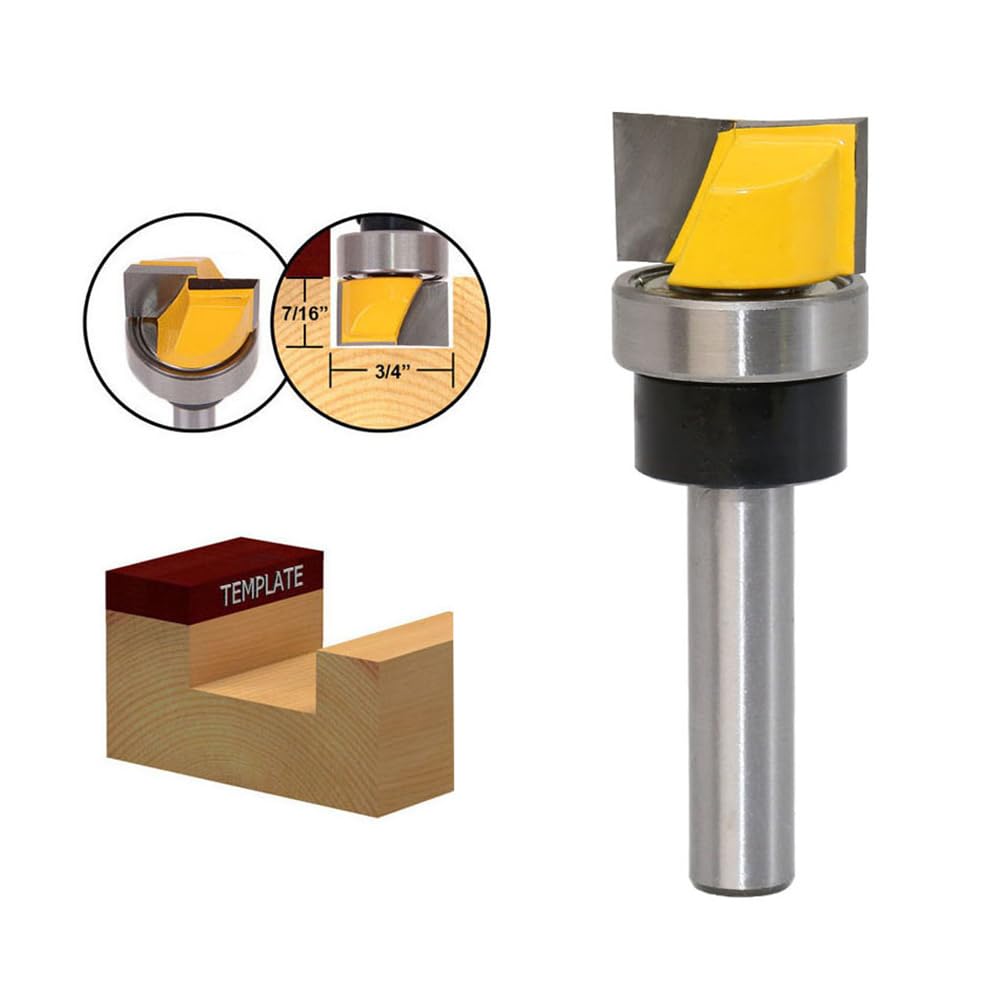 1/4 pollici gambo Flush Trim cerniera mortising stencil router bit con cuscinetto a sfera lavorazione legno fresa strumento
