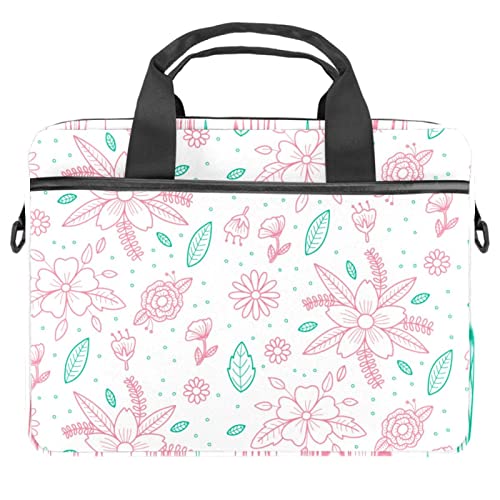 Housse ordinateur portable 13" anti-choc fleurie dessinée main