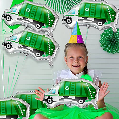 Garbage Truck Balloon Truck Foil Balloons Green Truck Garbage Balloon For Garbage Truck Themed Party Supplies (12 Pieces) #TOP6