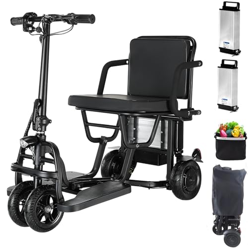 Mujocooker 40 Miles Mobility Scooters for Adults, Two Front Wheels