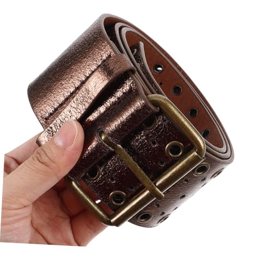 FRCOLOR Men Vintage Style Wide Pu Waist Belt with Buckle for Casual Occasions and Holidays Eye-catching Hollow Design and Versatile Western Accessory3