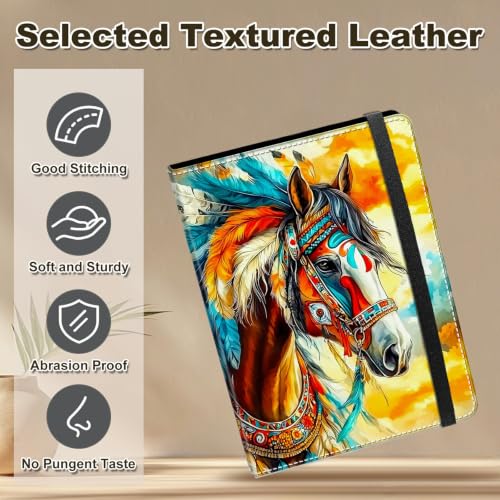 Image of Photo Album 4x6 120 Photos with Strong Elastic Band, Horse | Large Capacity Premium Leather Picture Album, Portable Wallet Albums Photo Book for Family Anniversaries Wedding Baby