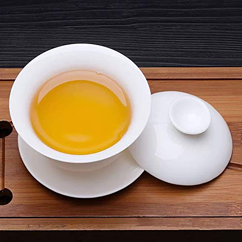 Image of Liang baobao Traditional Gaiwan Tea Set with Lid and Saucer Classic White Tea Cup Porcelain Teacups 10oz
