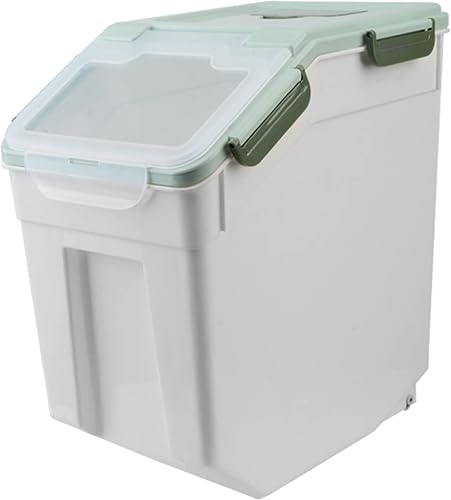 AnRui Contenedor de almacenamiento de alimentos para perros con cuchara, contenedor grande de plástico hermético para alimentos secos para perros y