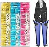 Crimping Tool Qibaok Ratcheting Wire Crimper for Heat Shrink Connectors with 250pcs Heat Shrink Wire