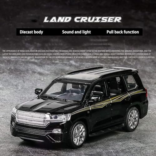 Image of 1:32 Scale Land Cruiser Toy Car for Kids Die Cast Metal Toy Cars with Light Sound Pullback with Openable Door Car, Gold