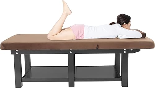 CNCEST Cama de masaje ancha, cama de tratamiento físico con ajuste de respaldo de 0-45, camas faciales de spa para belleza, peluquería, tratamiento