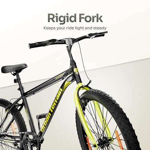 Image of Urban Terrain GALAXY27.5TGREEN Cycle /Bicycle MTB 27.5T Single Speed Bike with Rigid Fork & Caliper Brake Cycle for Men /Boys Mountain Bike, Green