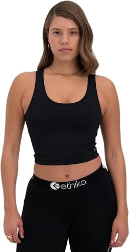 Ethika Women's Long Line Sports Bra, Cropped Support Bra for