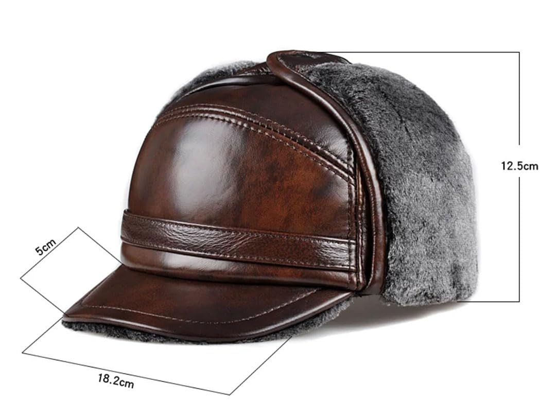 Gorro bomber de piel sintética para hombre, protección auditiva, cálido, para invierno, para hombre