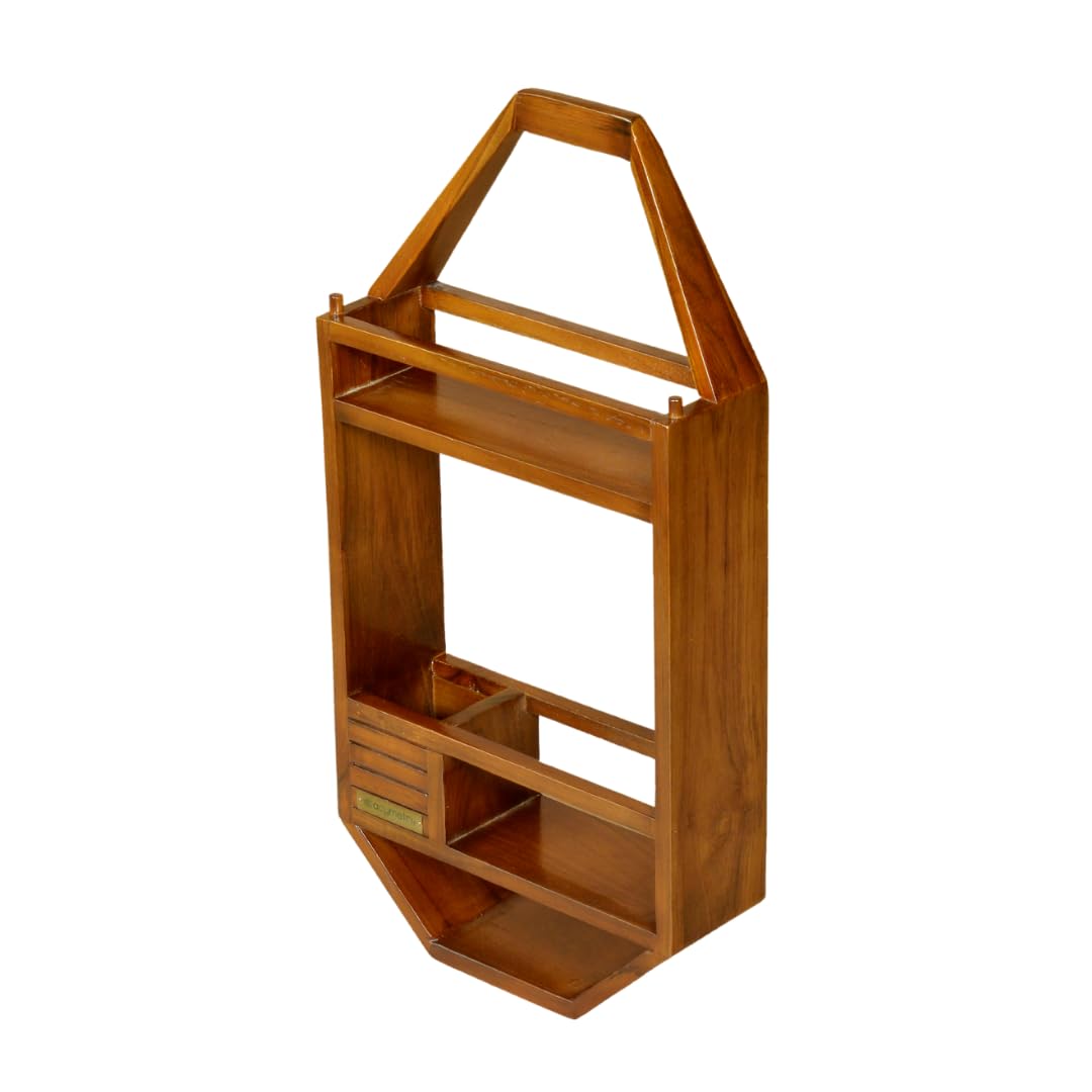 acymetri 3-Tier Teak Wood Hanging Shower Caddy and Organizer
