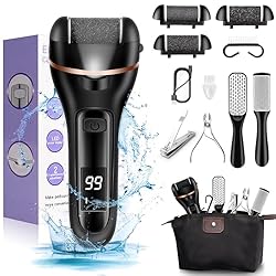 【 LED Display】Foot file hard skin remover is rechargeable with a handy LED display on it showing the charge level and when to put it back on charge. Rechargeable foot file electric with high quality 1200mAh large capacity lithium battery can working ...