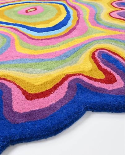 Image of Hand Made Tufted Carpet Premium Wool Abstract Irregular Design Non Slip Area Rug for Living Room Weight- |60 Pound|Size-9x12 Feet (108x144 Inch)