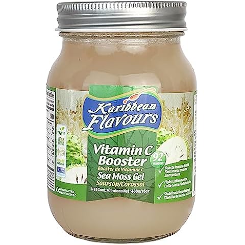Karibbean Flavours Sea Moss Gel (Soursop/Corossol/Graviola) 16Oz. (Pack Of One) | Natural Raw Organic | Packed With Vitamins And Minerals | Shelf Stable Ethically Harvested Cover