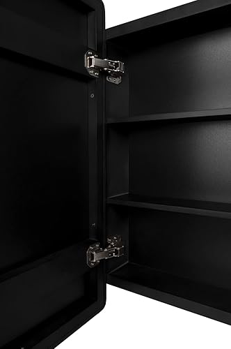 Miniatura 4 de Organizador de botiquín con marco de madera de 16 pulgadas de ancho y 24 pulgadas de alto con montaje en superficie de espejo o instalación en pared