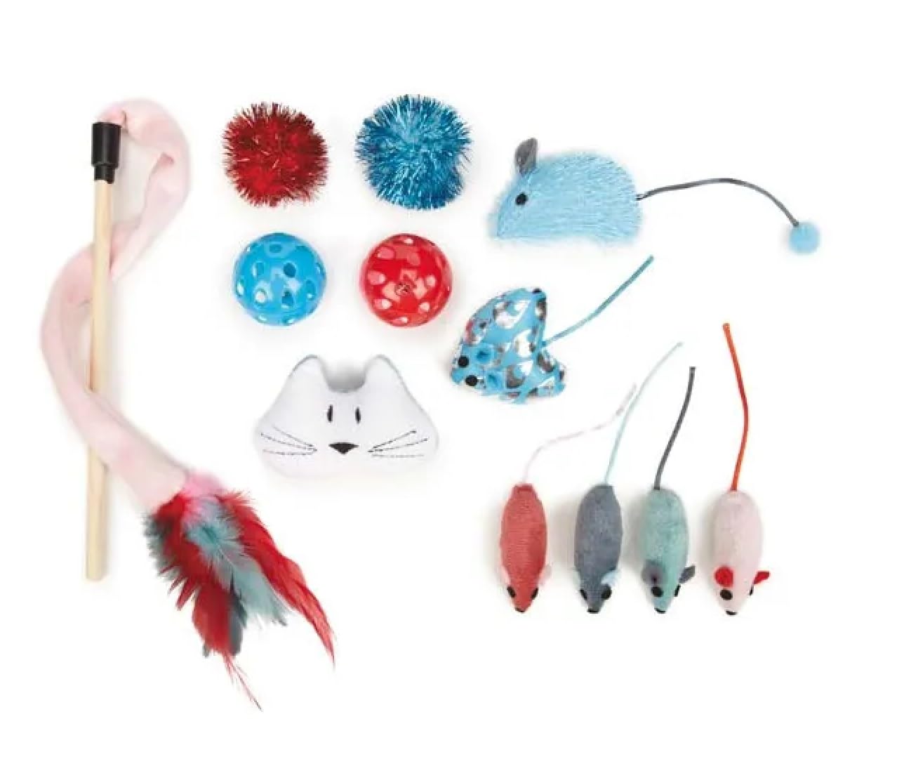 PUREPET Cat Toy Gift Packs 12 Piece Boxes of Feline Fun Chase Pounce Bat Grasp Cuddle (1 Gift Box)