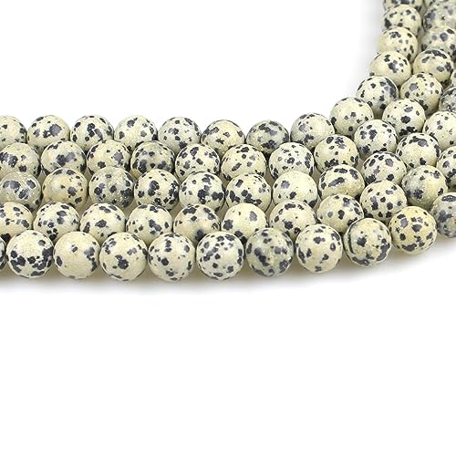 MJDCB Natural Round Stone Beads 8mm Leopard Skin Stone Loose Gemstone Beads for Jewelry Making Bracelet Necklace 43pcs - Image 4