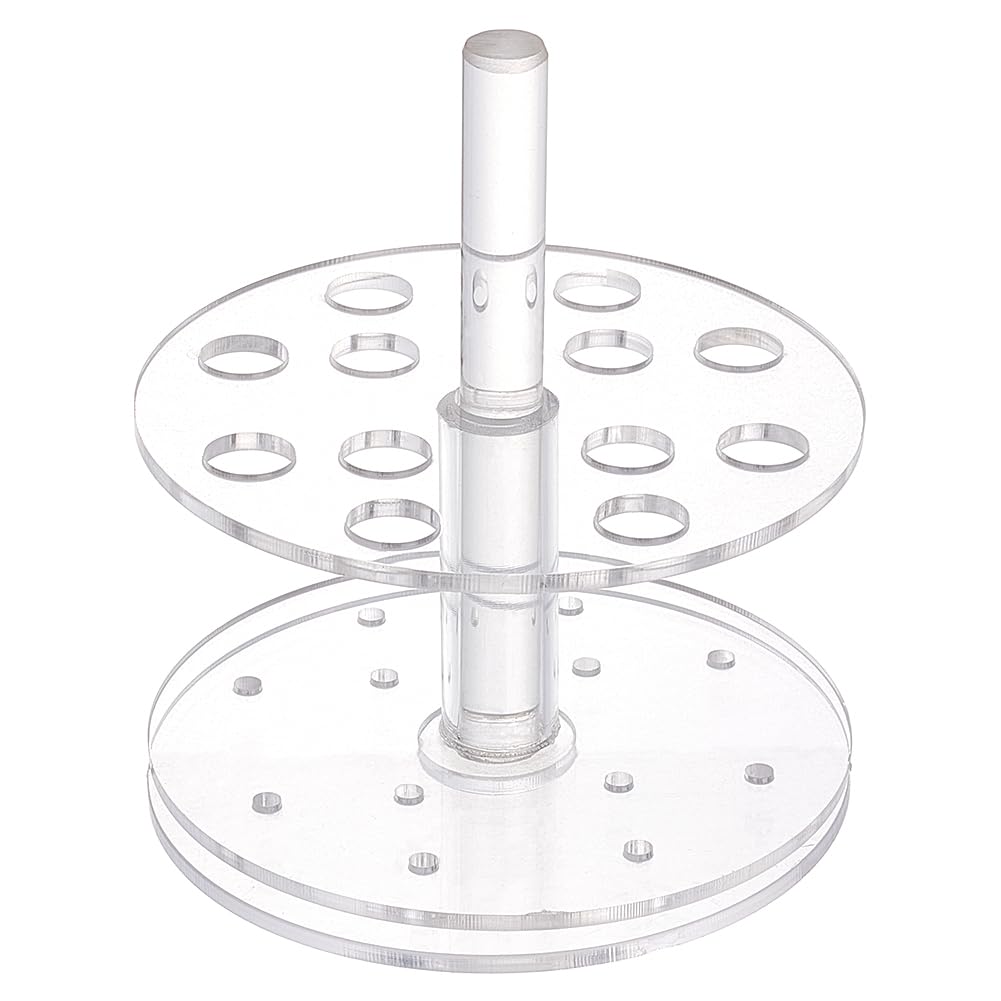 OLYCRAFT Supporto Girevole per Provette In Acrilico Supporto per Provette 12 foro Organizer per Laboratorio Ad Alta Trasparenza per Esperimenti Conservazione di Pennelli per Il Trucco -13.2x15cm