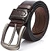 DOVAVA Homme Ceinture Cuir,Ceinture pour Homme en Cuir,Homme Ceinture Marron,115 CM (34"-38")