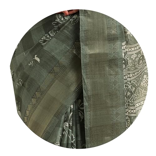 Image of MIRCHI FASHION Women Saree Cotton Blend Kalamkari Printed | Comfortable Office and Regular Daily Use Sari with Unstitched Blouse Piece