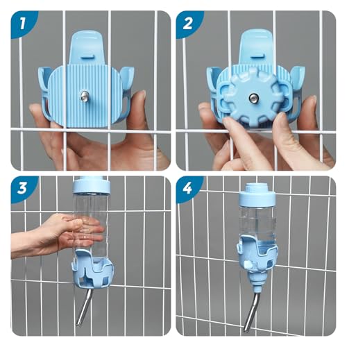 Image of Vannon Dog Crate Water Bottle, 15oz Top-Fill Pet Water Dispenser, Blue | kennel water bottle helps keep pets hydrated longer with fewer refills and easy daily care.