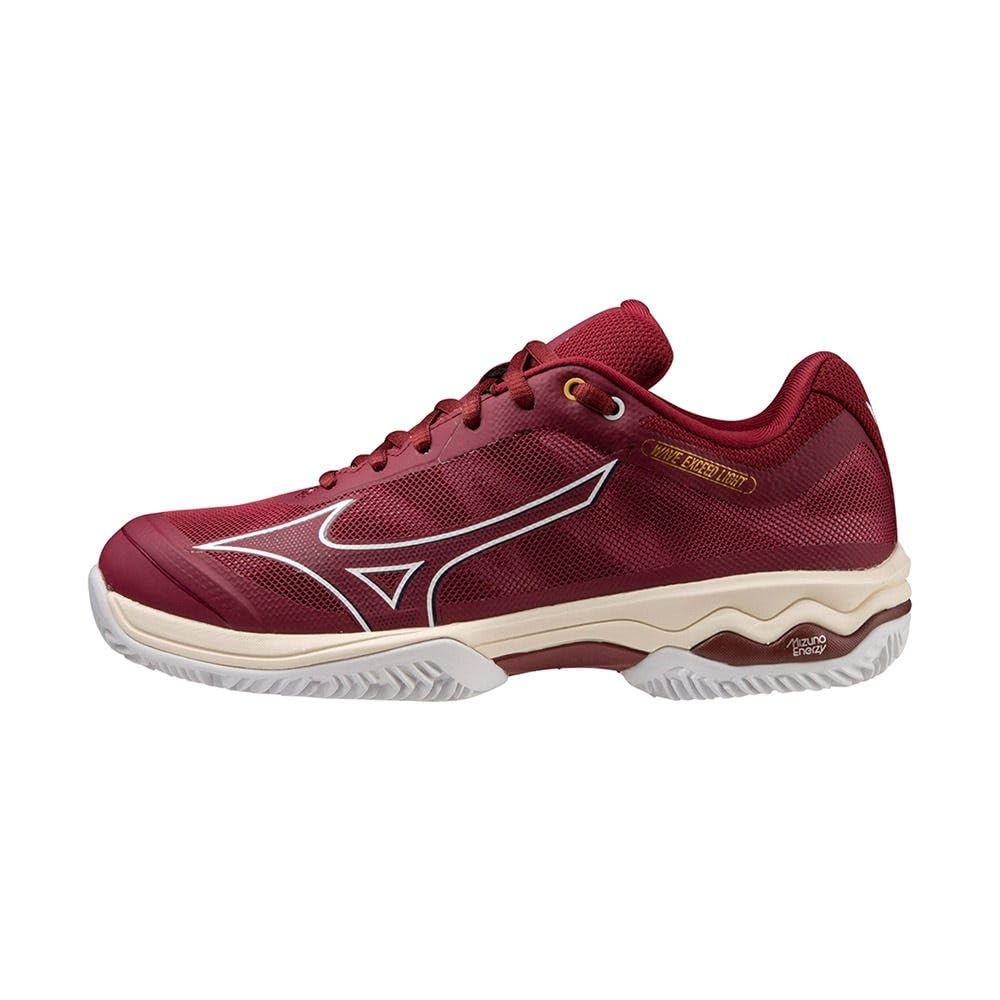 Mizuno Femmes Wave Exceed Light Clay Chaussures De Tennis Chaussure Terre Battue Rouge Foncé - Blanc