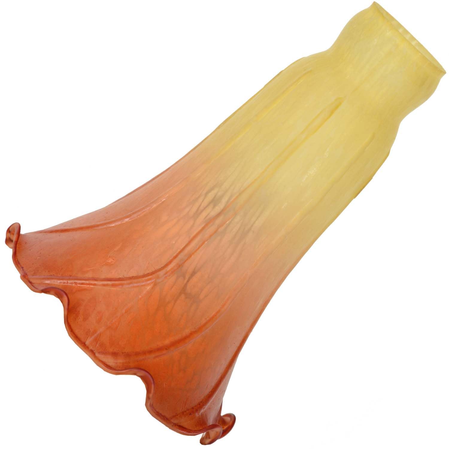 Bieye LS11 Lily Flower Blown Glass Lampshade (Yellow Orange, Large I.D. 1.26" x O.D. 1.5") — image 1