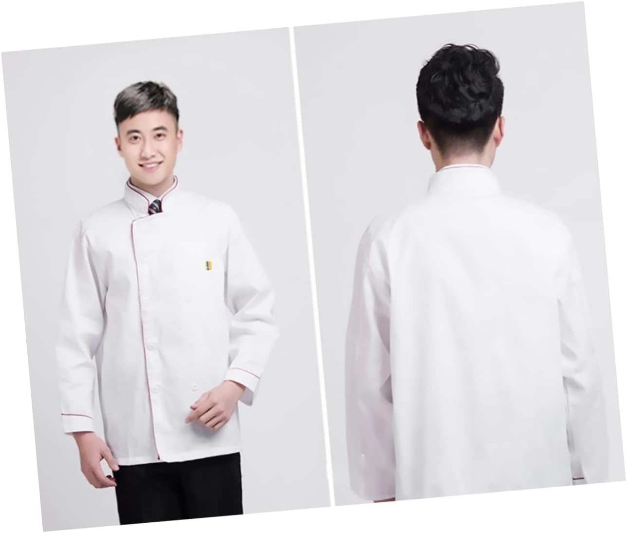 Ipetboom Long Sleeve Chef Jacket for Men and Women Anti-Splash Work Coat Casual Loose Catering Clothing Suitable for Restaurant Bar Hotel Outdoor Cooking Size XXL