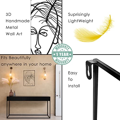 Wiredoz Metal Art Wall Decor - Black Metal Wall Art Is A Perfect Decoration For Any Room: Bedroom, Living Room Or Even Bathroom. Wrought Iron Wall Decor Also Fits Home Office Wall Decor For Women Or Men. Small Wire Wall Art 16" #TOP4