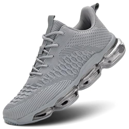 Image of Pozvnn Mens Air Cushion Running Shoes Fashion Casual Walking Tennis Sneakers Non Slip Breathable Trail Sport Gym