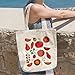 TRUMPETIC Tomato Tote Bag for Women, Farmers Market Bag, Gift for Gardeners, Veggie Lovers, Tomato Lovers Gift Tote Bag, 15in Cotton Cute Reusable Grocery Bag, Ideal for Groceries, Travel, Daily Use
