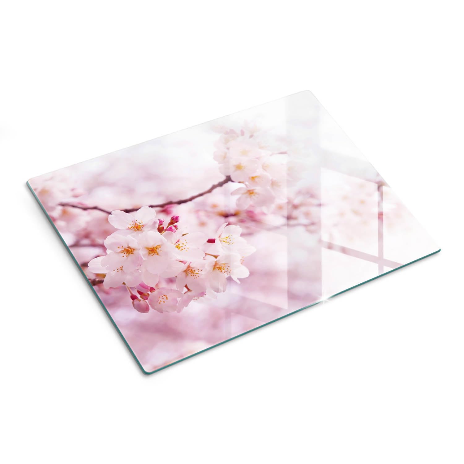 Placa de protección y tapa de vidrio 40x30 cm Flores de cerezo