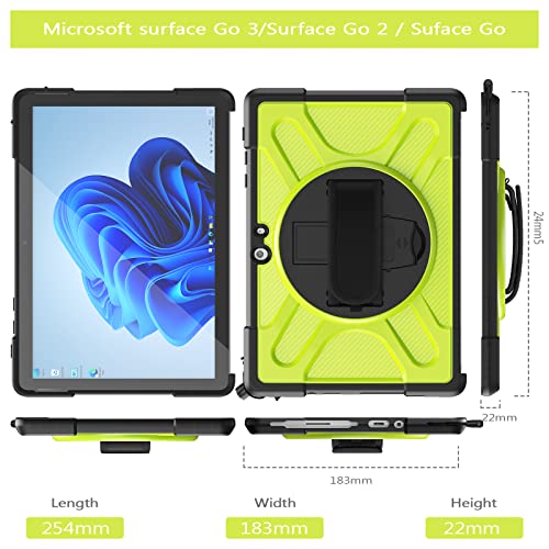 Protection Surface Go 4 antichoc, étui tablette Microsoft Surface Go 3/2/1 vert