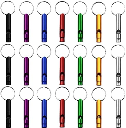 Aluminum Emergency Survival Whistle,21 Pieces Outdoor Survival Sa...