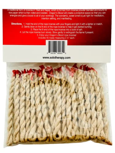 Dragon's Blood Tibetan Rope Incense, 45 Ropes, 3.5" Length, Incense For For Meditation, Purification, Luck And Love, Handmade In Nepal (Dragon's Blood Rope Incense) #TOP1