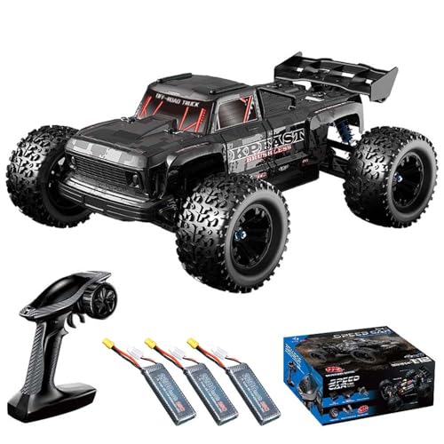 TeeGGi KF16 Remote Controlled Car for Adults 70 km/h 1:12 4WD Off Road Race Buggy, Brushless Motor RC High Speed Offroad Drift Racing Car, 3 Batteries (Black)