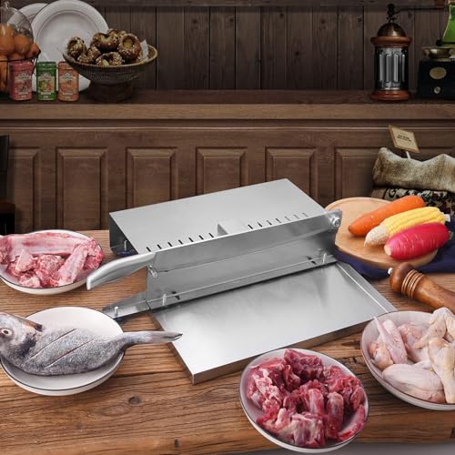 Affettatrice per carne, in acciaio inox, con deflettore regolabile, ventosa antiscivolo, per cucina di casa