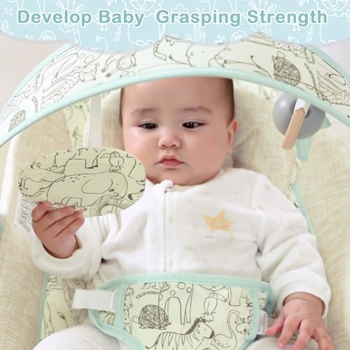 Baby Bouncer, Infants Bouncy Seat with Music and Vibrations,Portable Baby Rocker with Hanging Grasping Toy & Mirror for Newborns Indoor Outdoor Use 0-6 Months Up to 20 lbs - Image 6