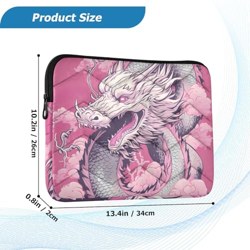 Funda impermeable para laptop 13-14 pulgadas con diseño dragón rosa miniatura 3
