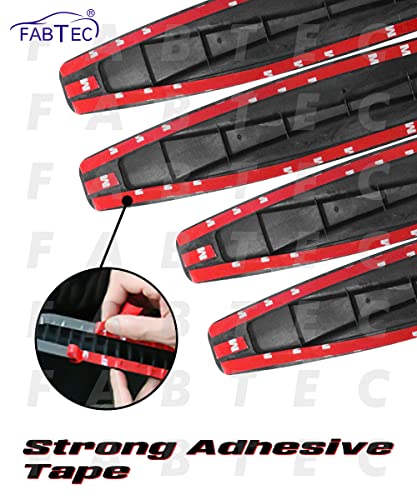 Image of FABTEC Car Bumper Scratch Guard Strong & Durable Bumper Protector /Bumper Guard Compatible with All Cars (Carbon Style) (Black, Set of 4) | Polyvinyl Chloride