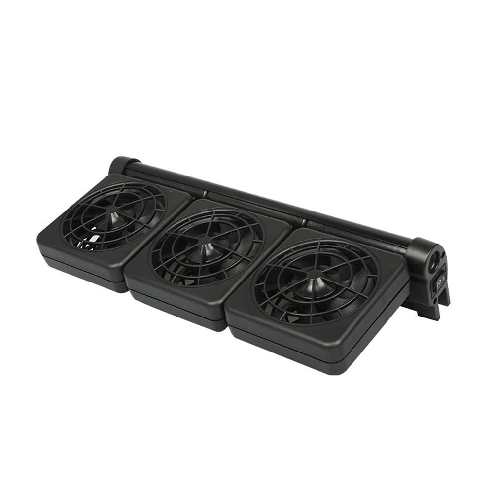 Ventilateur de Refroidissement de l'aquarium, 2 Niveaux Aquarium Aquarium Aquarium Ventilateur de rafraîchissement de Poisson Refroidisseur éolien Froid pour Le sel/Eau Douce,3 Heads