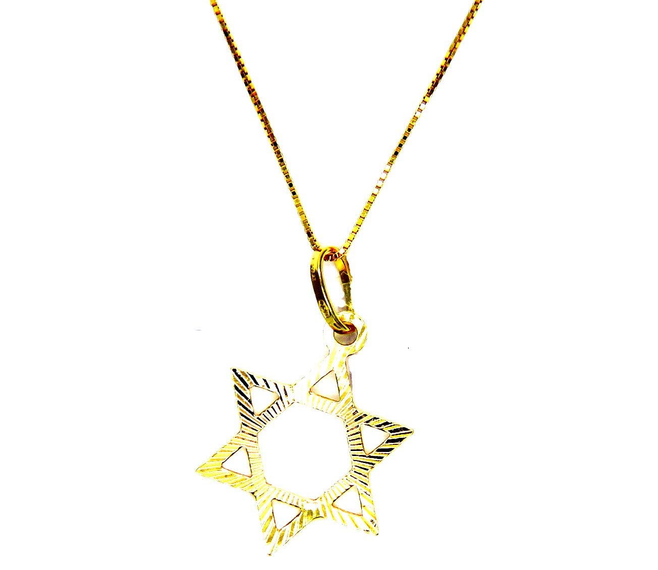 PEGASO GIOIELLI Collana Veneta Donna Oro Giallo 18kt (750) Stella di David