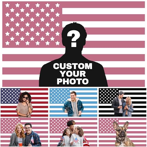 Emoragifou Custom American Flag Add Photo Text To The American Flag, Customizable Flag Banner Tapestry For Indoor Outdoor Room Dormitory Wall Decoration Gift