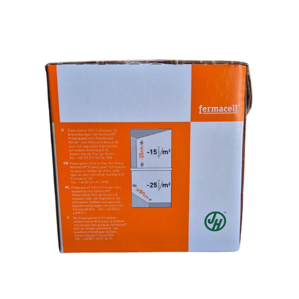 FERMACELL - Boîte 500 Vis autoforeuses 3,9 x 35 mm - pour plaques Powerpanel H2O sur Ossature métal ou bois en Locaux humides - Anti-corrosion C4 - Embout OFFERT