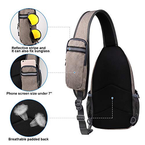 Waterfly Crossbody Sling Backpack Sling Bag Travel Hiking Chest Bags Daypack (Flaxen) #TOP4