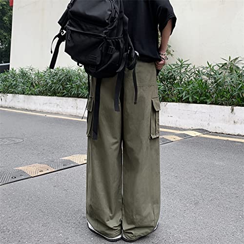 Baggy Cargo Joggers for Men Y2k Gothic Streetwear Wide Leg Cargo Pants with Pockets4