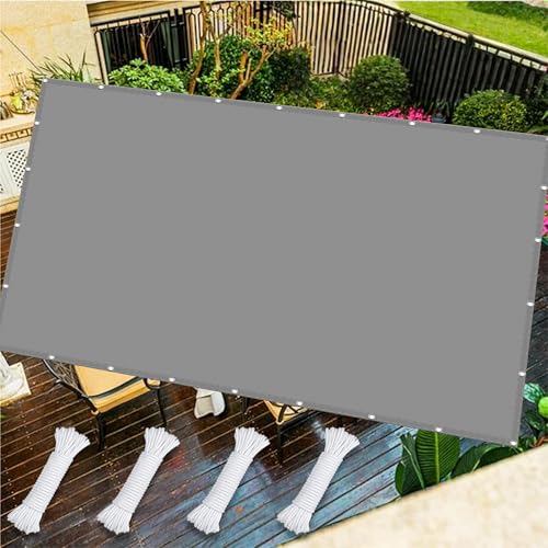 Voile d'ombrage resistant gris clair finition haut de gamme oeillets - 2