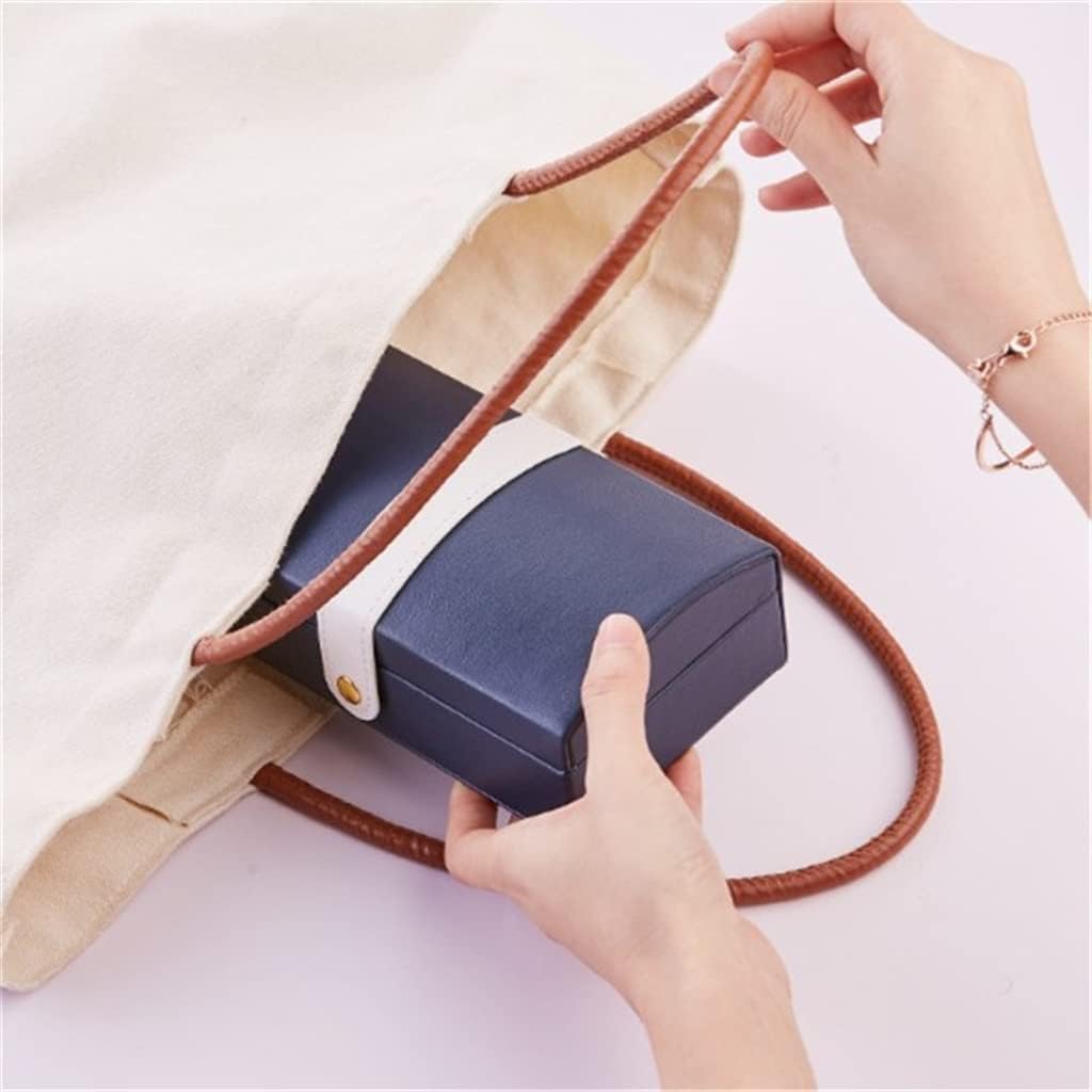 Arched Portable PU Fresh&Simple Jewelry Box Double-layers Small Earring Multifunction Leather Jewelry Packaging Box(C)